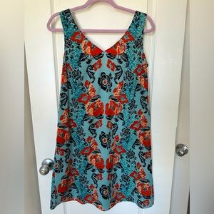 Cabi Sleeveless V-Neck Blue Dress with Back Keyhole & Tie | Size: Medium